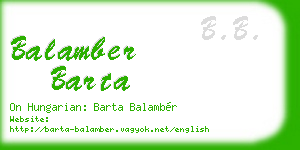 balamber barta business card