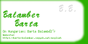 balamber barta business card